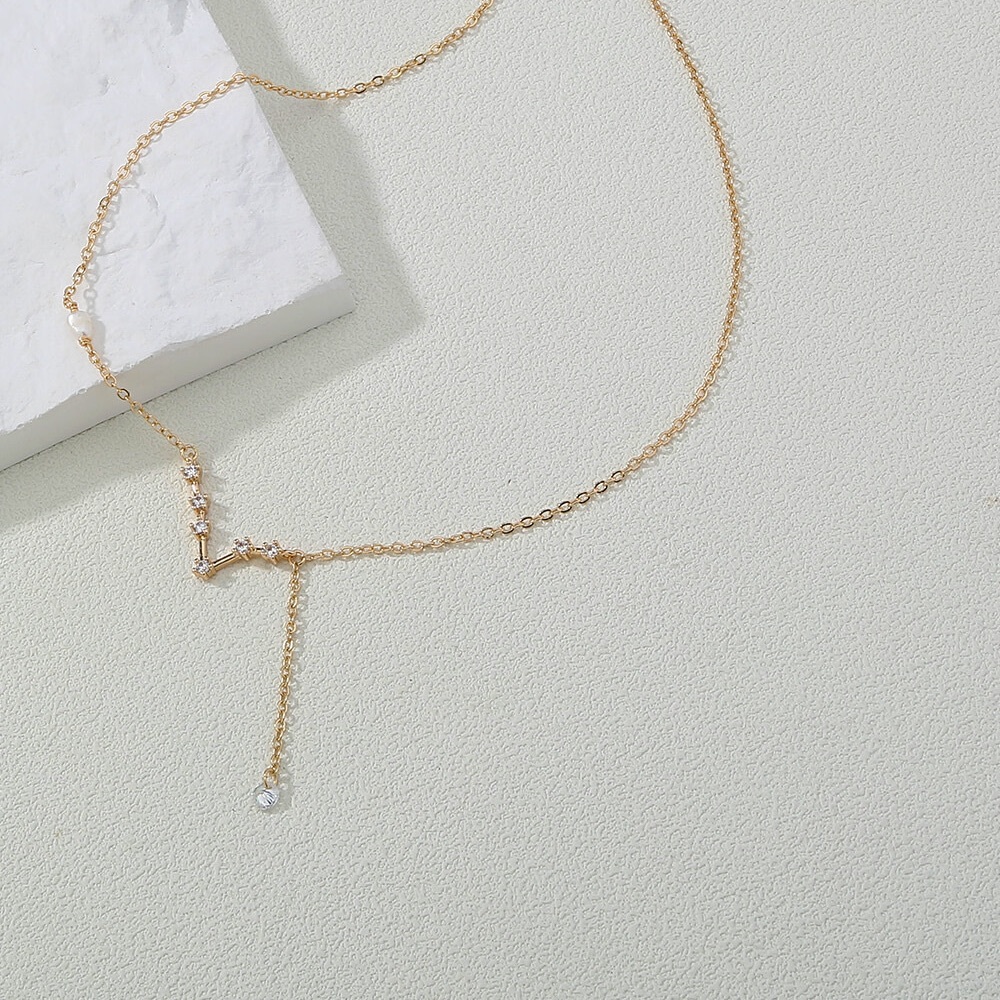 All Your Idea Rhinestone Constellation Chain Necklace